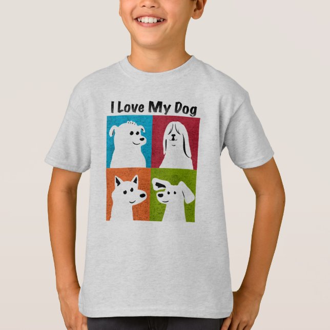 Camiseta Eu amo cachorros fofos (Frente)