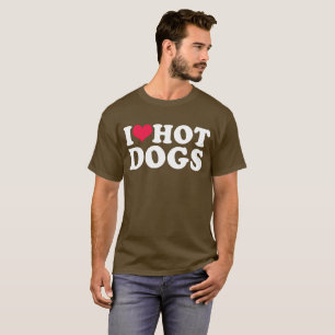 Camiseta Eu Amo Cachorros Quentes 