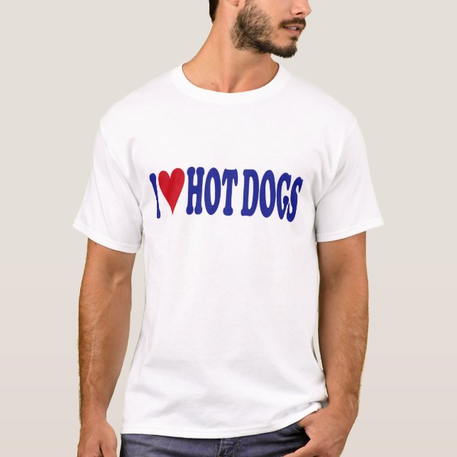 Camiseta Eu amo cachorros quentes (Frente)