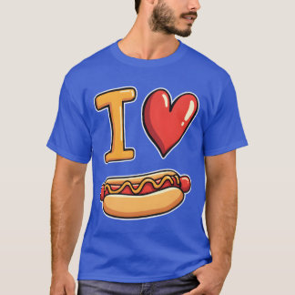 Camiseta Eu Amo Cachorros Quentes Lanche Comida Rápida Dive