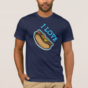 Camiseta Eu amo cachorros quentes - t-shirt