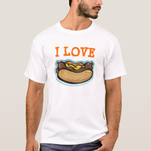 Camiseta Eu amo cachorros quentes - t-shirt