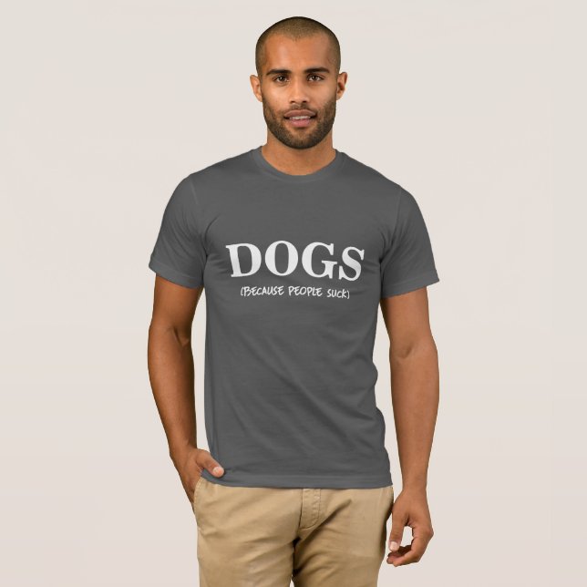 CAMISETA EU AMO CÃES, PESSOAS SUGO (Frente Completa)