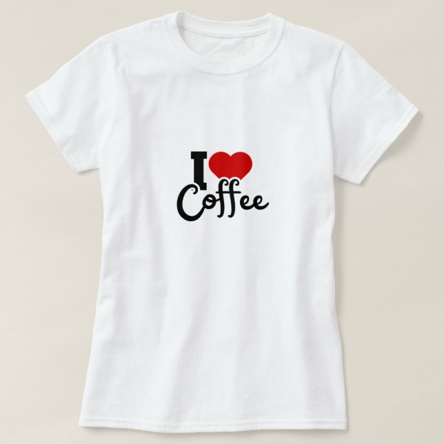 Camiseta Eu Amo Café - Café Lover (Frente do Design)
