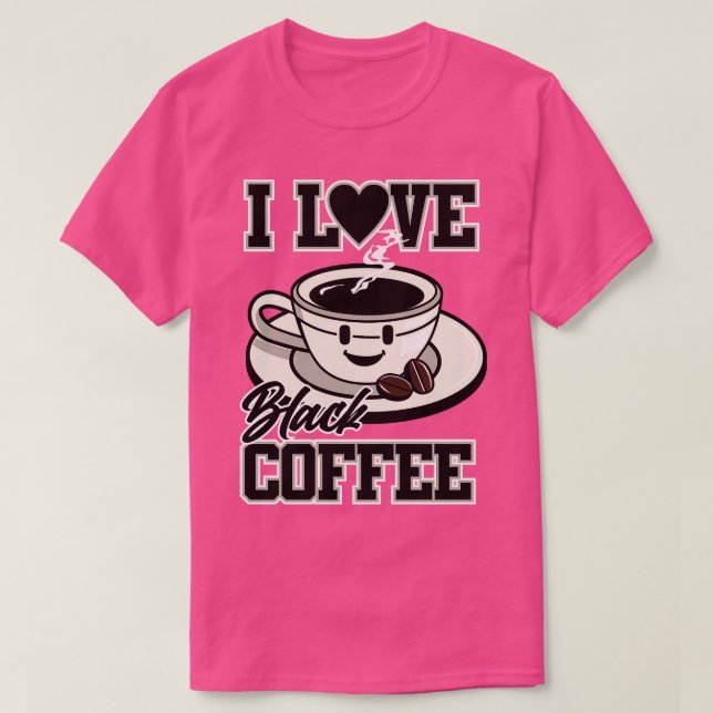 CAMISETA EU AMO CAFÉ PRETO (Frente do Design)