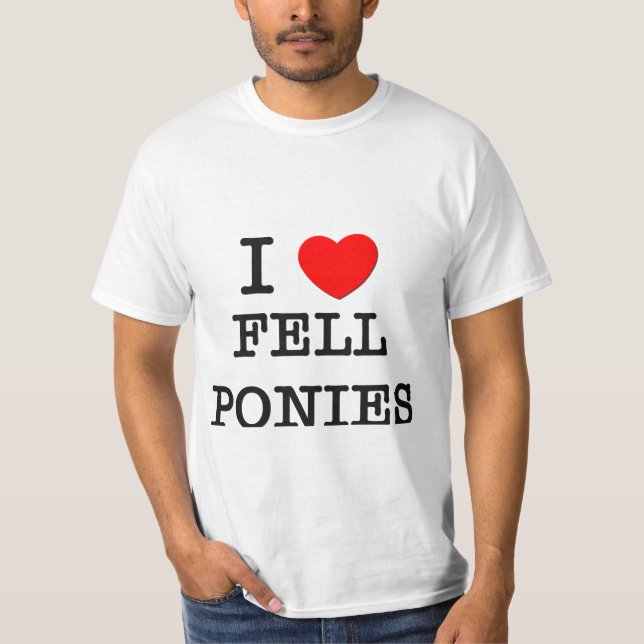 Camiseta Eu amo caí pôneis (os cavalos) (Frente)