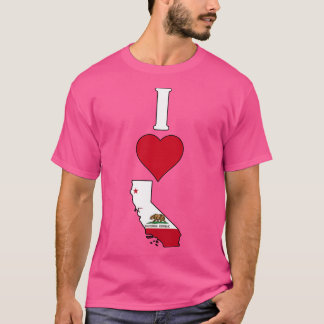 Camiseta Eu Amo Califórnia Vertical I Heart California Stat