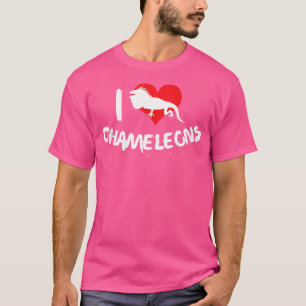 Camiseta Eu Amo Camaleões Coração Pet Lizard Reptile Chamel