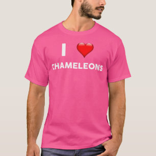 Camiseta Eu Amo Camaleões Heart Chameleon
