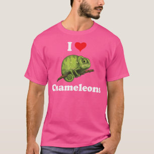Camiseta Eu Amo Camaleões Lizard Heart Reptile Lover 1