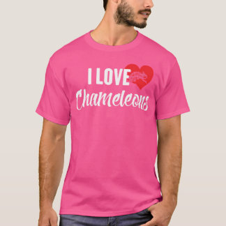 Camiseta Eu Amo Camaleões Para Amantes de Répteis e Lagarto