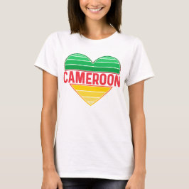 Camiseta Eu Amo Camarões, Coração Camaronês