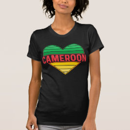 Camiseta Eu Amo Camarões, Coração Camaronês