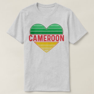 Camiseta Eu Amo Camarões, Coração Camaronês