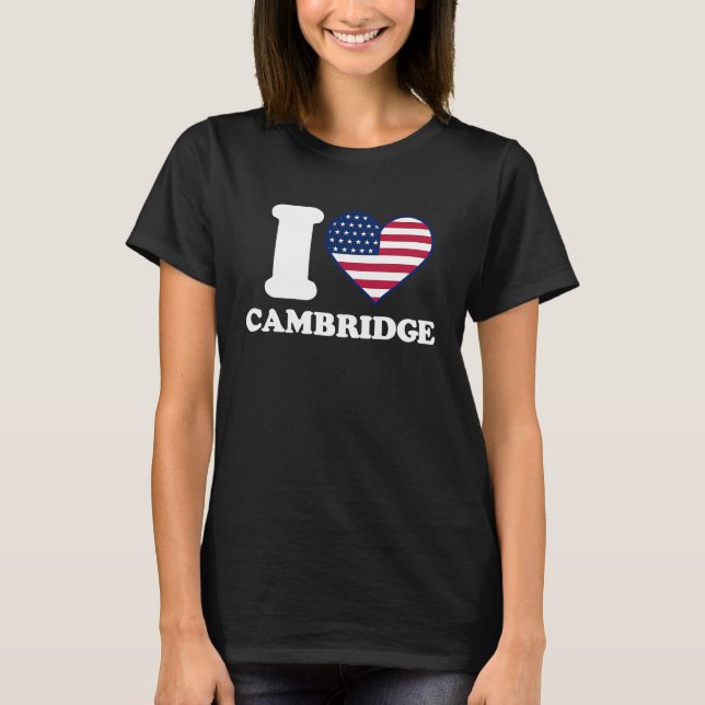 Camiseta Eu amo Cambridge Eu coração Cambridge (Frente)