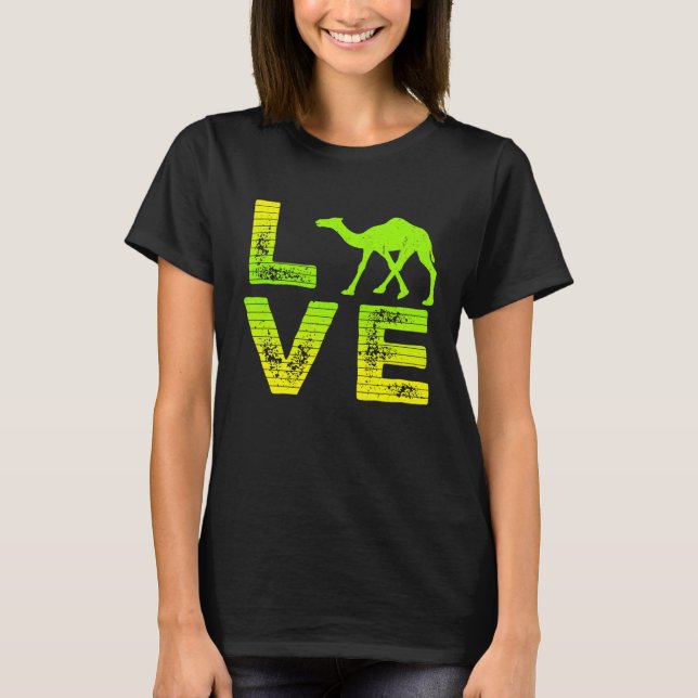 Camiseta Eu Amo Camelos Deserto Camel Amando Meninas (Frente)
