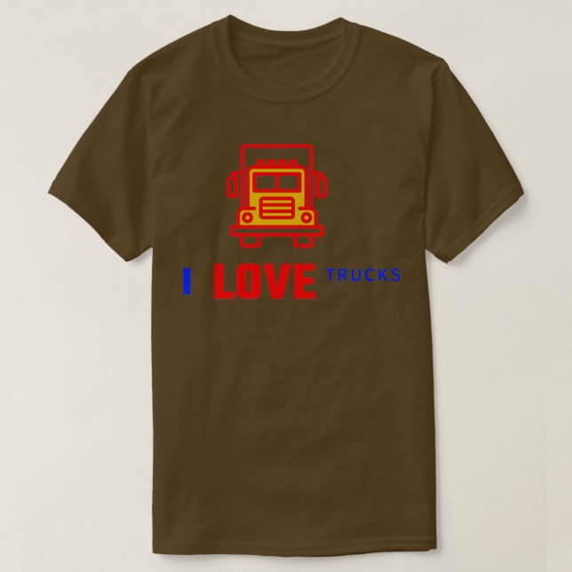 Camiseta Eu amo caminhões (Frente do Design)