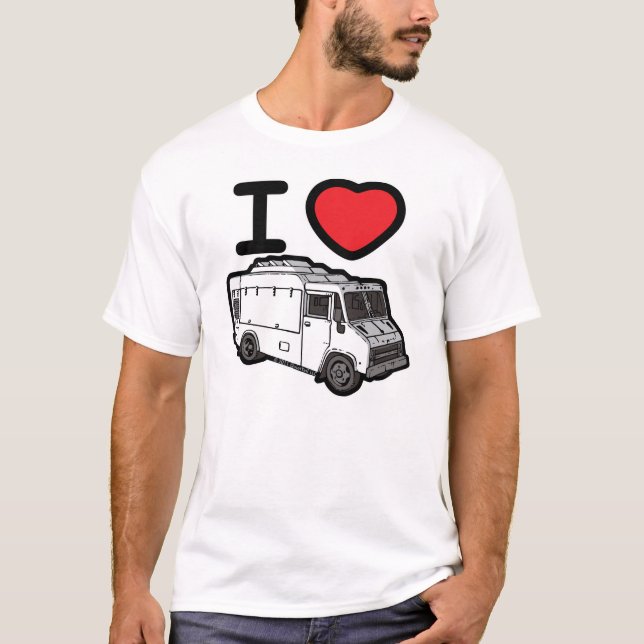 Camiseta Eu amo caminhões da comida! (Frente)