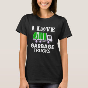 Camiseta Eu amo caminhões de lixo