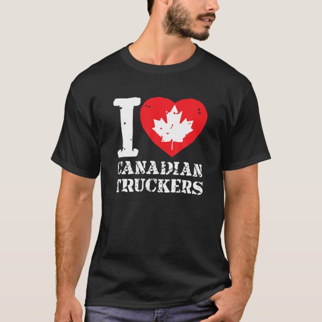 Camiseta Eu Amo Caminhoneiros Canadianos (Frente)