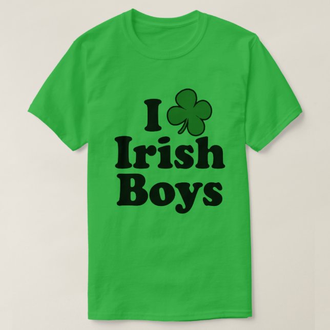 Camiseta Eu Amo Camiseiros Irlandeses Cute Shamrock (Frente do Design)