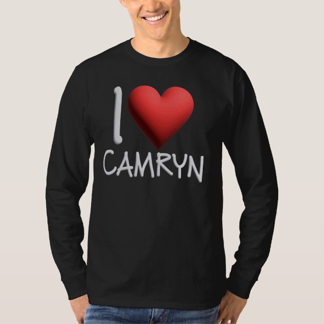 Camiseta Eu Amo Camryn Name Personalizado Menina Amiga (Frente)