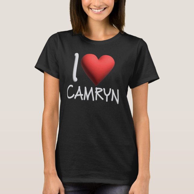 Camiseta Eu Amo Camryn Name Personalizado Menina Amiga (Frente)