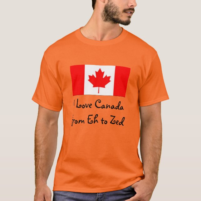 Camiseta Eu amo Canadá de Eh ao Zed - divertimento (Frente)