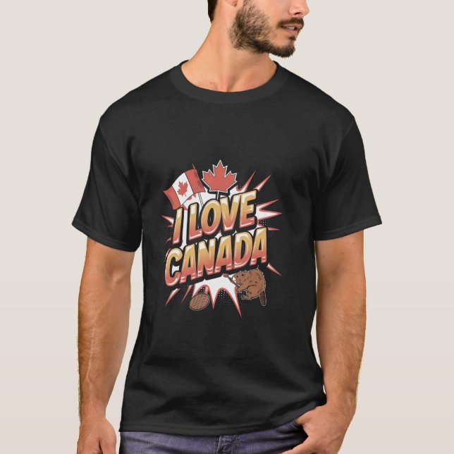 Camiseta Eu Amo Canadense Canadense (Frente)