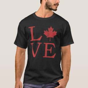 Camiseta Eu amo canadenses, homens canadenses minimalistas,