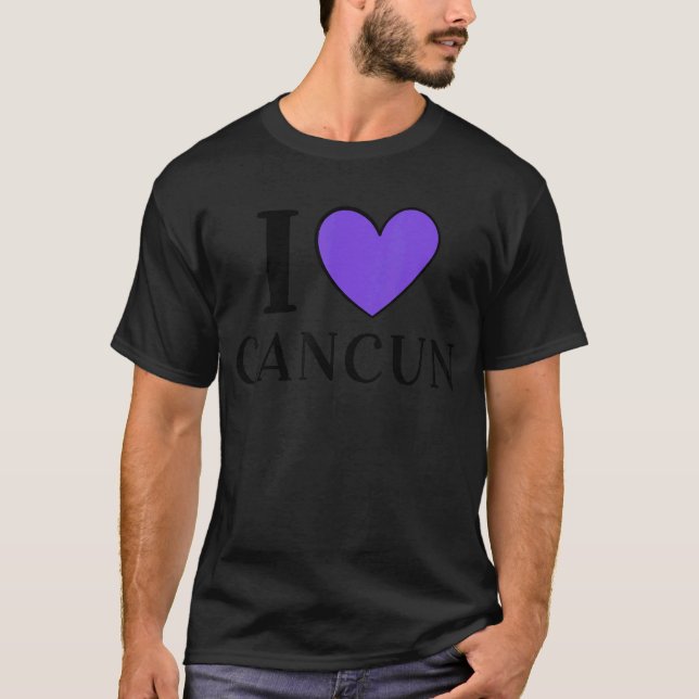 Camiseta Eu Amo Cancun Férias do México 1 (Frente)