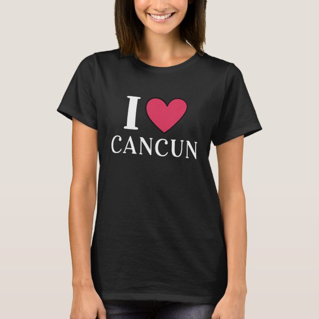Camiseta Eu Amo Cancún Férias do México 2 (Frente)