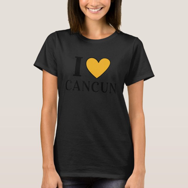 Camiseta Eu Amo Cancún Férias do México 4 (Frente)