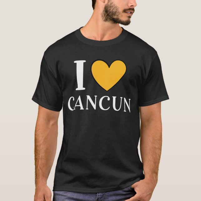 Camiseta Eu Amo Cancun México Férias 8 (Frente)