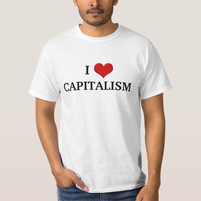 Camiseta Eu amo capitalismo político conservador (Frente)