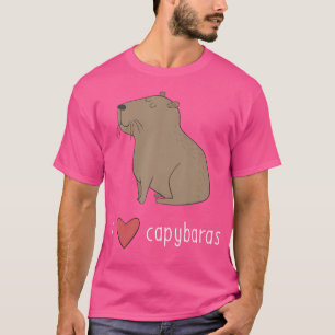 Camiseta Eu Amo Capybaras Cute Capybara