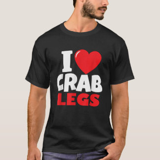 Camiseta Eu Amo Caranguejo Pernas Marinhas Crustáceos Lover