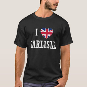 Camiseta Eu Amo Carlisle Inglaterra Bandeira Union Jack Cor