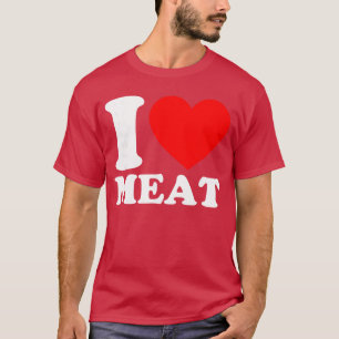 Camiseta Eu Amo Carne Eu Adoro Carne retrô