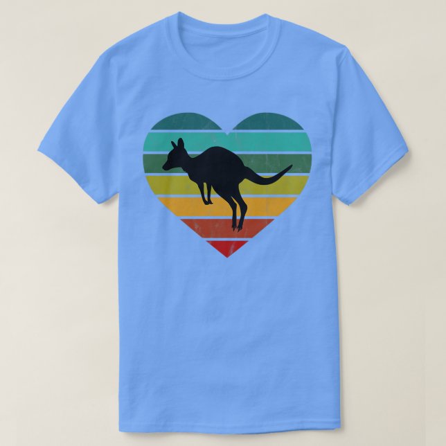Camiseta Eu Amo Carvalho Wallaby Retro Heart (Frente do Design)
