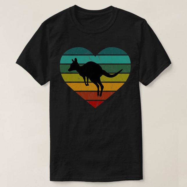 Camiseta Eu Amo Carvalho Wallaby Retro Heart (Frente do Design)