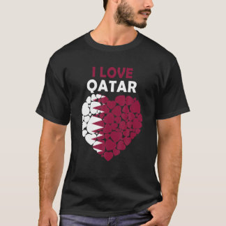 Camiseta Eu Amo Catar Orgulhoso De Ser Catar Bandeira Do Ca