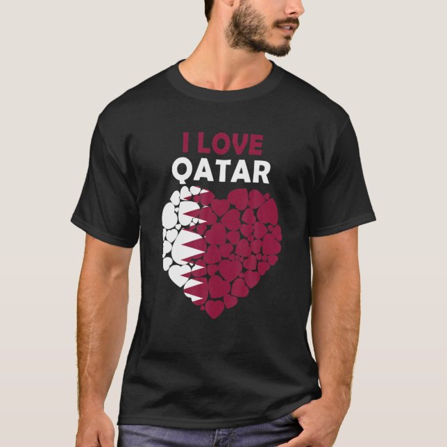 Camiseta Eu Amo Catar Orgulhoso De Ser Catar Bandeira Do Ca (Frente)