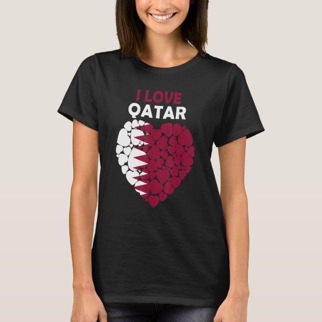 Camiseta Eu Amo Catar Orgulhoso De Ser Catar Bandeira Do Ca (Frente)