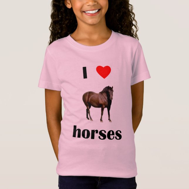 Camiseta Eu amo cavalos (Frente)