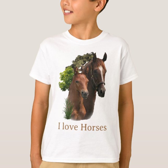 Camiseta Eu amo Cavalos (Frente)