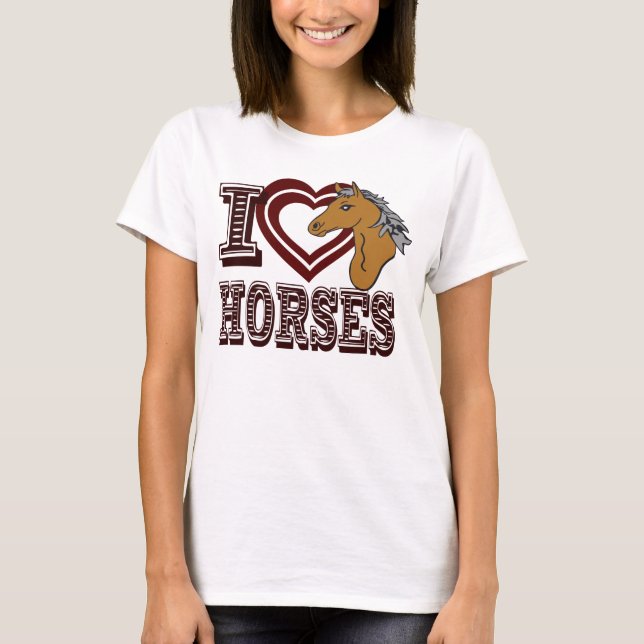 Camiseta Eu amo Cavalos (Frente)