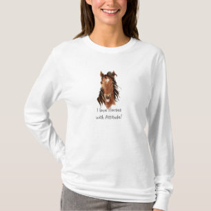 Camiseta Eu amo cavalos com citações do divertimento da