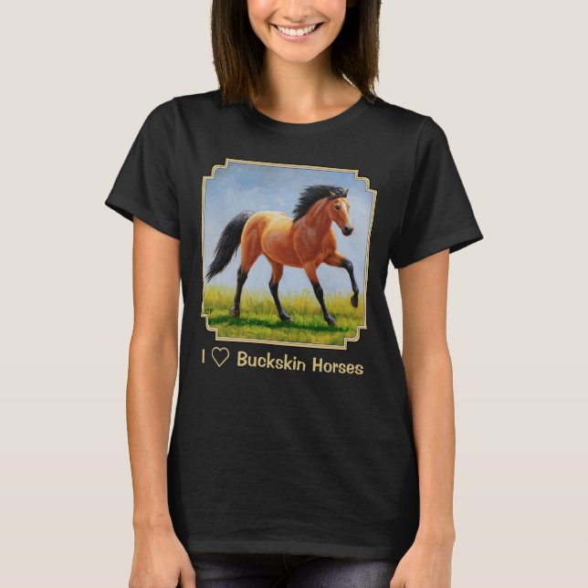 Camiseta Eu Amo Cavalos De Pele De Balde (Frente)