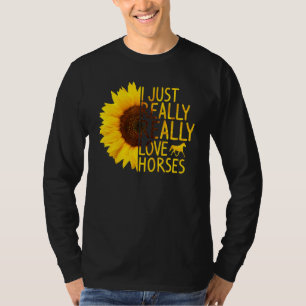 Camiseta Eu Amo Cavalos Mulheres Homens Meiam Sol